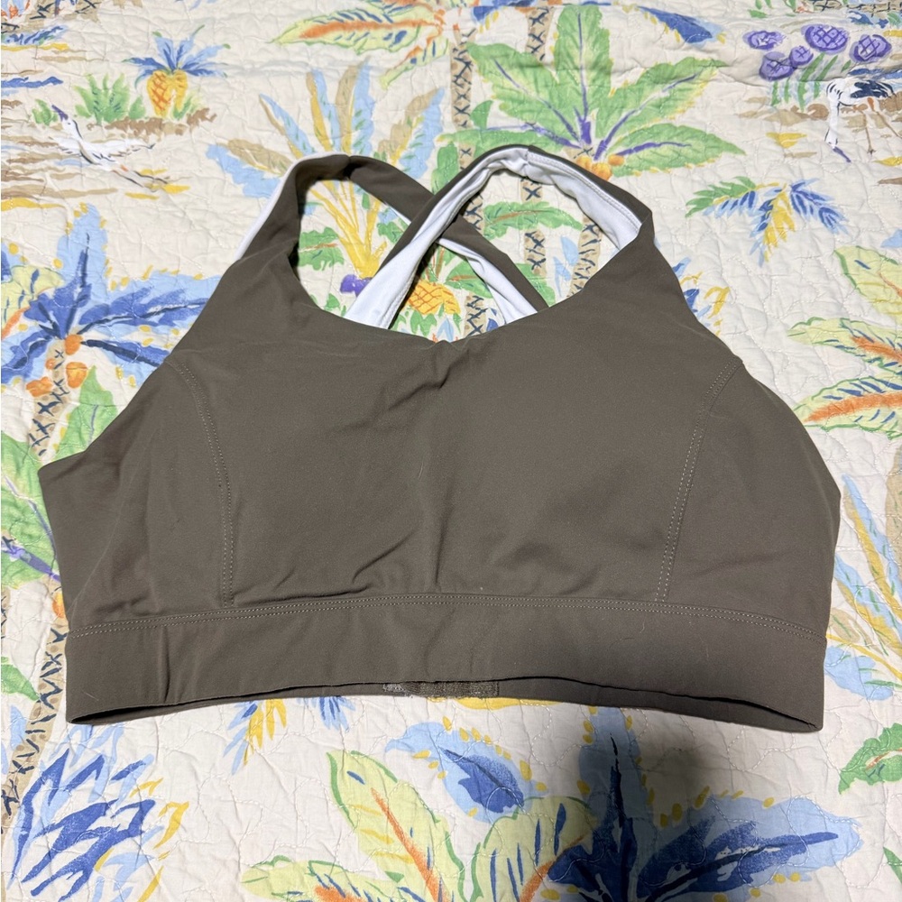 NVGTN Khaki Green Reveal Sports Bra